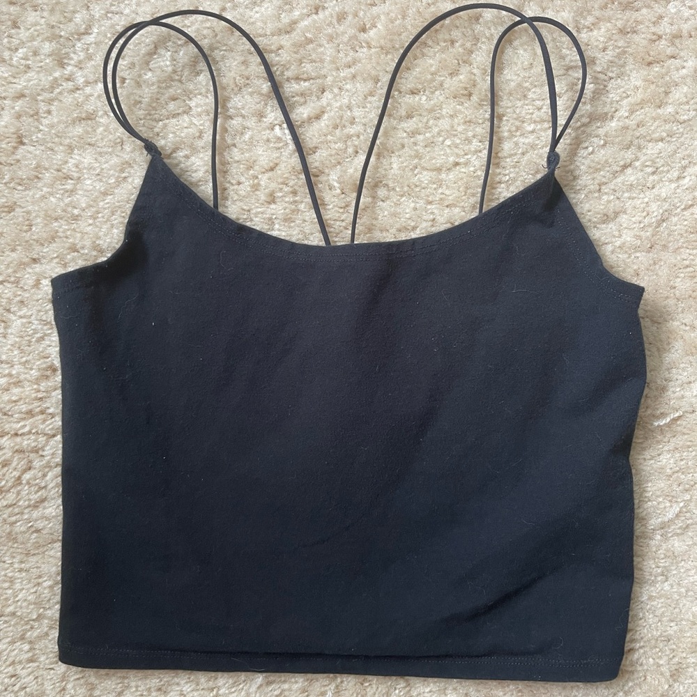 A&F Black Spaghetti Strap Crop Top - Women